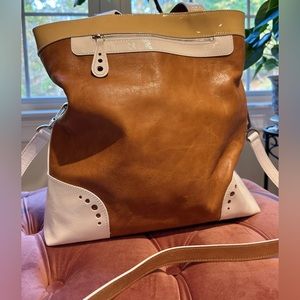 Longchamp
Large leather tote in three tones  
13.5”x6.5”x13”